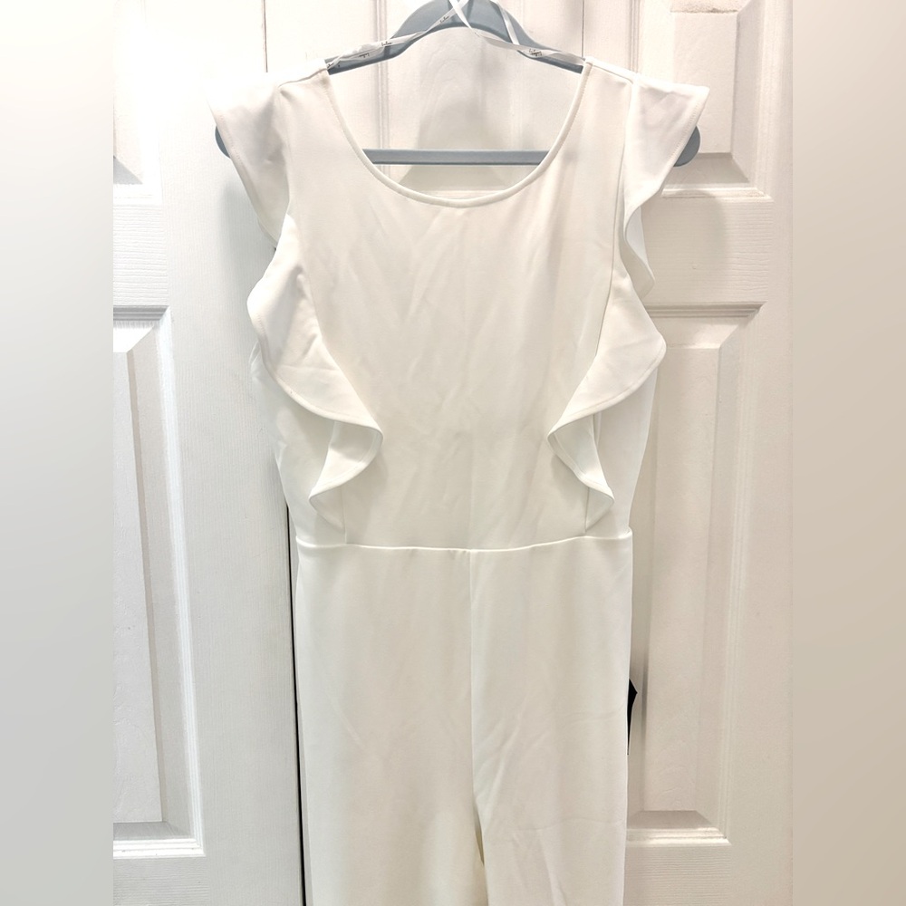 Lulus Elegant White Ruffled Jumpsuit